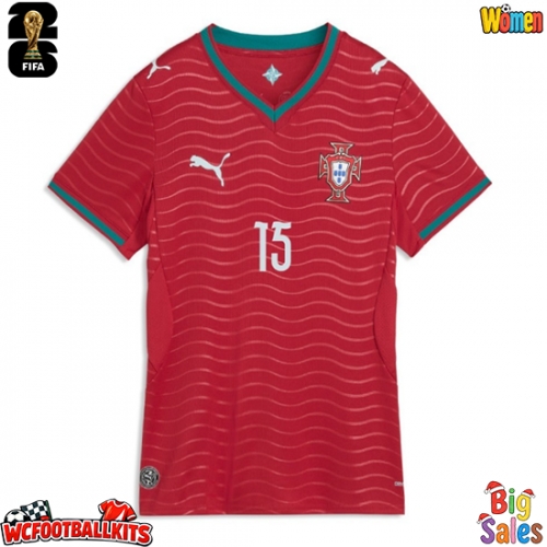 Portugal Joao Neves #15 Replica Home Stadium Shirt for Women World Cup 2026 Short Sleeve